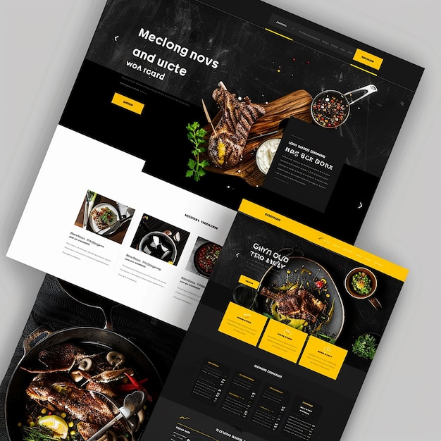 página de destino do site para restaurante