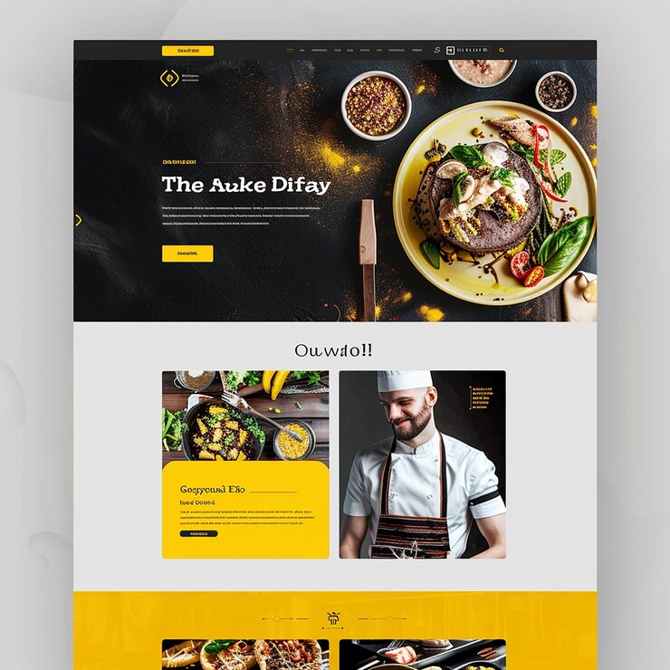 Foto página de destino del sitio web para el restaurante