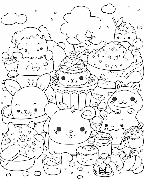 Artes kawaii para colorir - Imprimir Desenhos