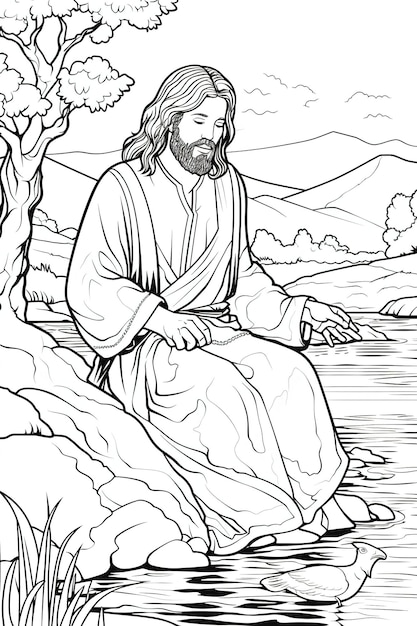 Página do livro para colorir Jesus