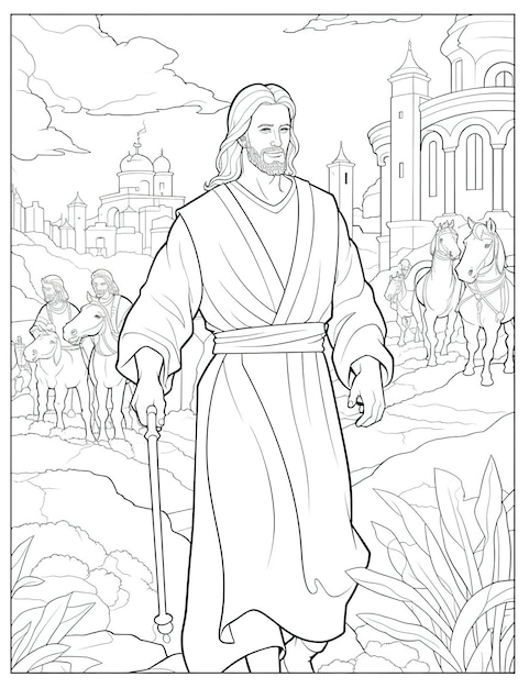 Foto página do livro para colorir jesus