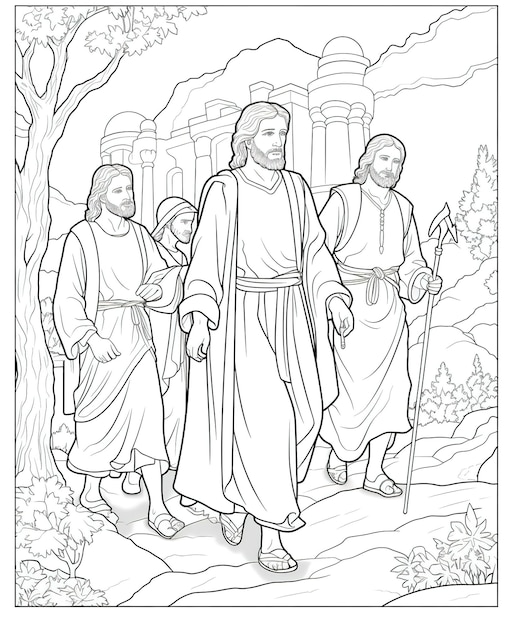 Foto página do livro para colorir jesus