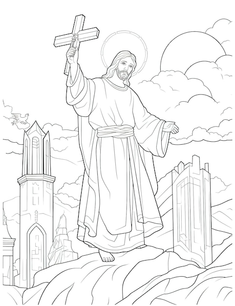 Página do livro para colorir Jesus