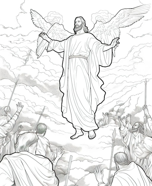 Foto página de libro para colorear jesús