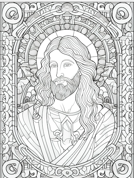 Foto página de libro para colorear jesús