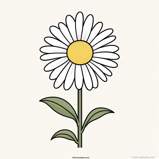 Página de libro para colorear con una simple línea gruesa de Daisy.