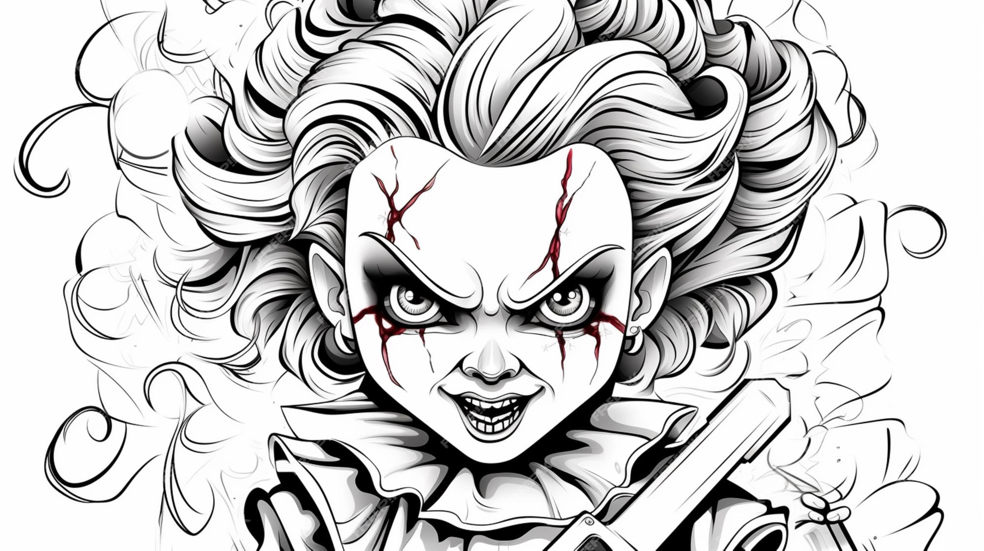 Desenhos de Pennywise para Colorir e Imprimir - Pintar Grátis Online