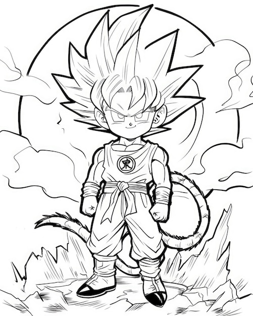 50 Desenhos do Goku para Colorir (Anime Dragon Ball Z)