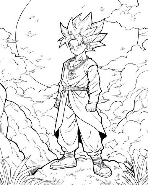 Páginas para colorir de Dragon Ball Z Gohan: Imprimível grátis e fácil