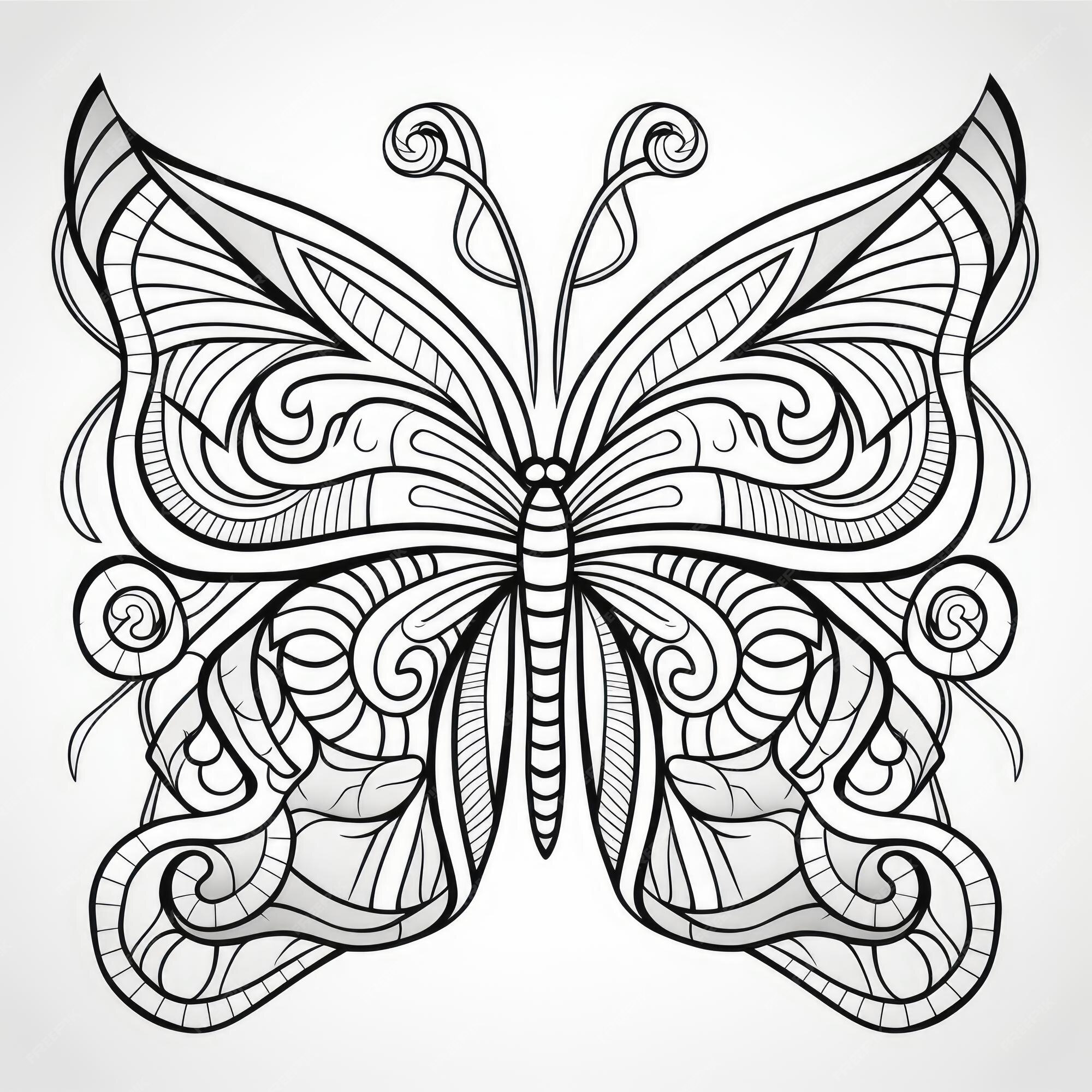 Desenho de Borboleta para adultos para colorir - Tudodesenhos