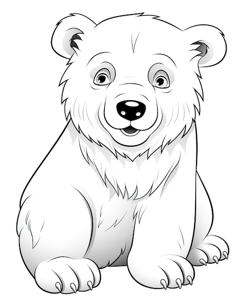 página para colorir de desenhos polares infantis