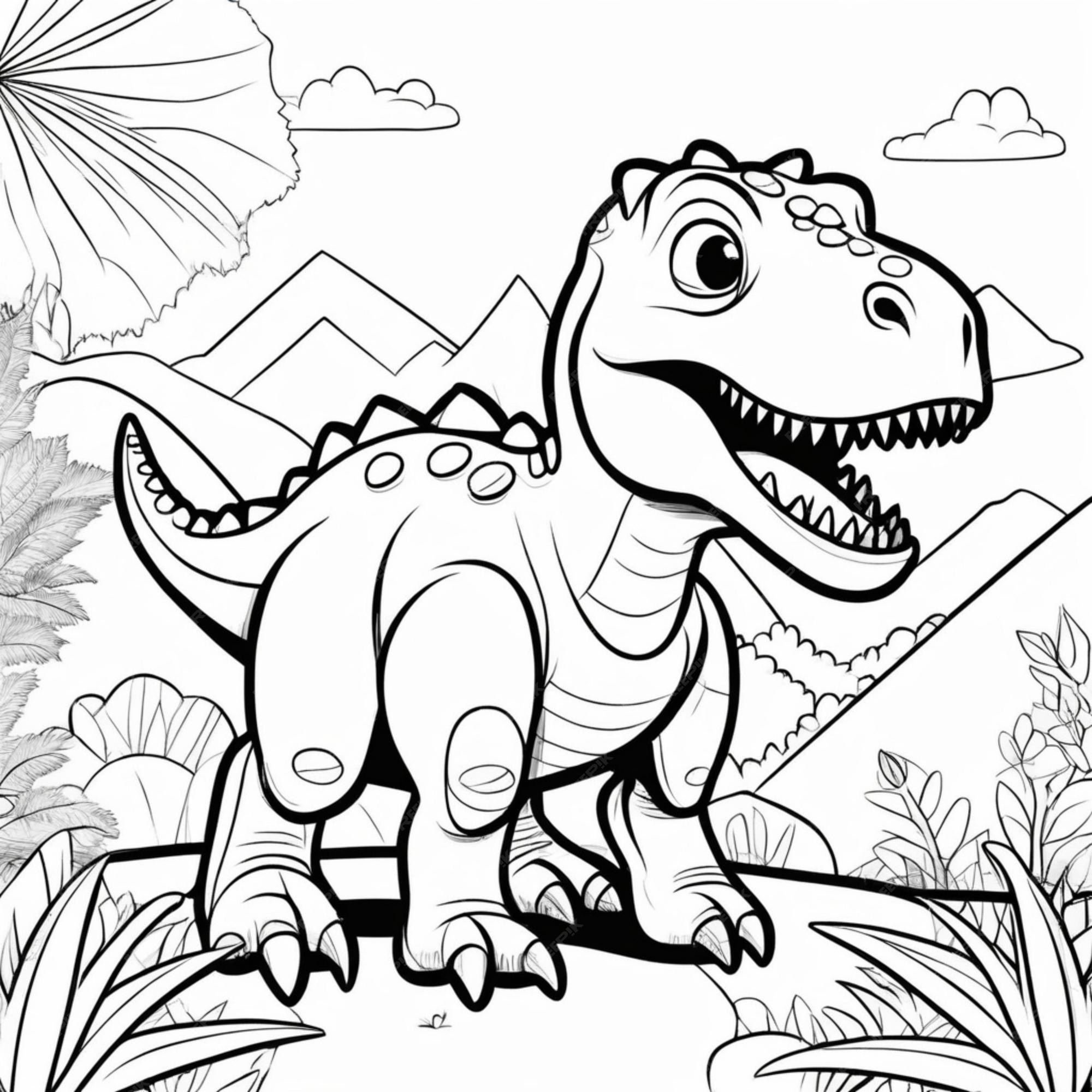 Desenho de T-rex do parque jurássico para colorir