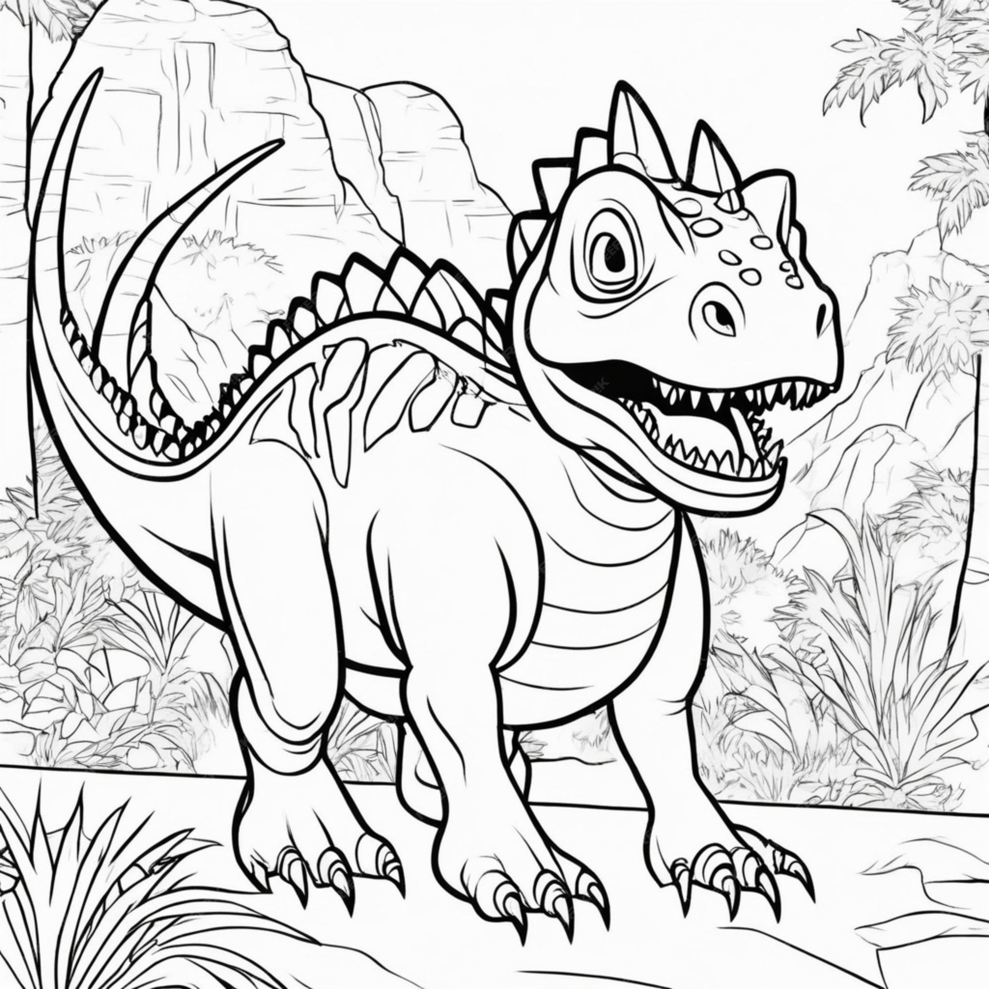 Desenho de Emoji T rex para colorir