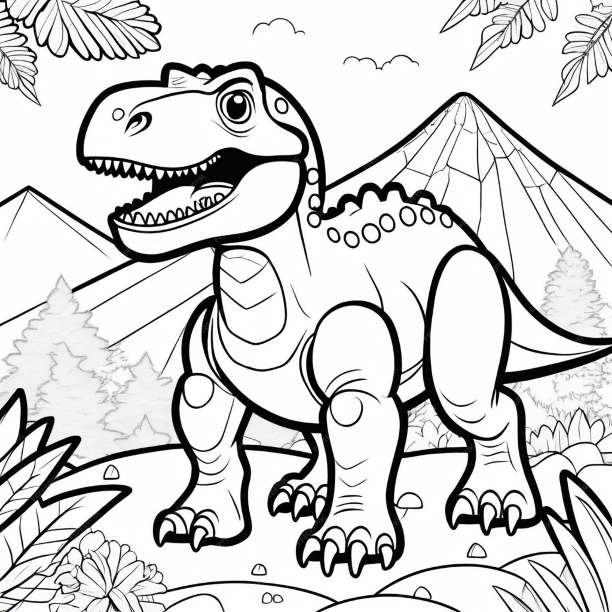 Dinossauro – Colorindo dinossauros - Cartoons for Kids – Aprenda a pintar  Tiranossauro Rex - T Rex 