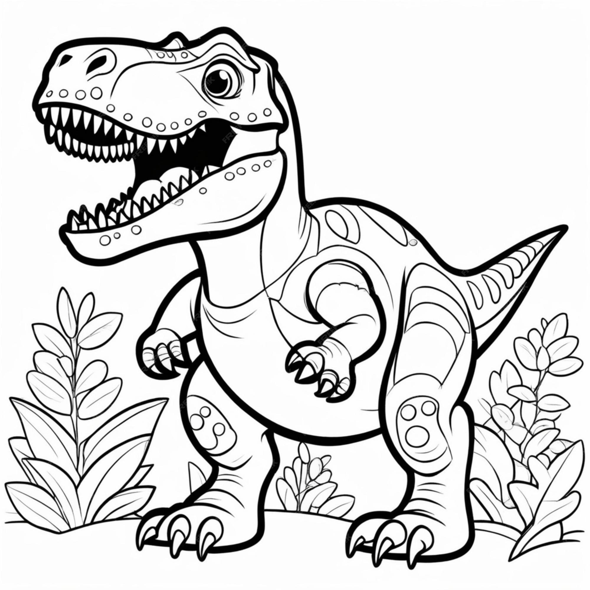 Desenho de Emoji T rex para colorir