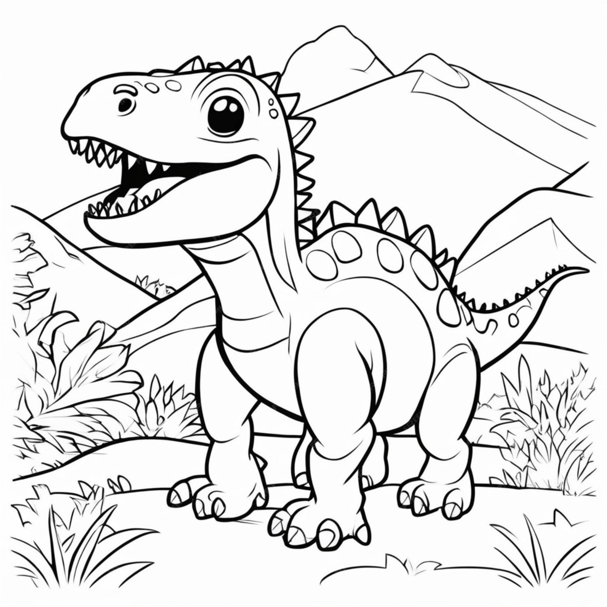 Dinossauro – Colorindo dinossauros - Cartoons for Kids – Aprenda a pintar  Tiranossauro Rex - T Rex 