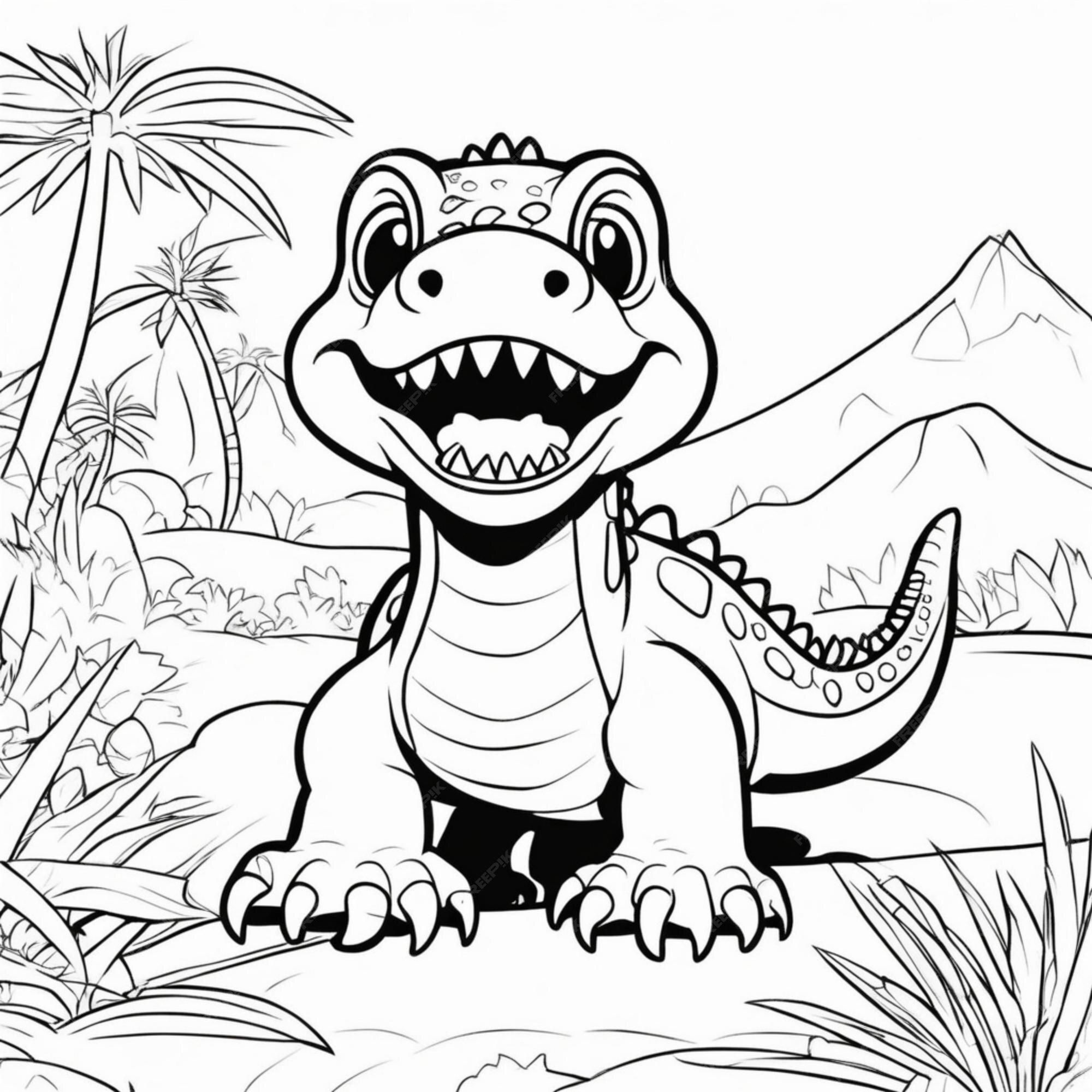 Desenho de T Rex Emoji para colorir