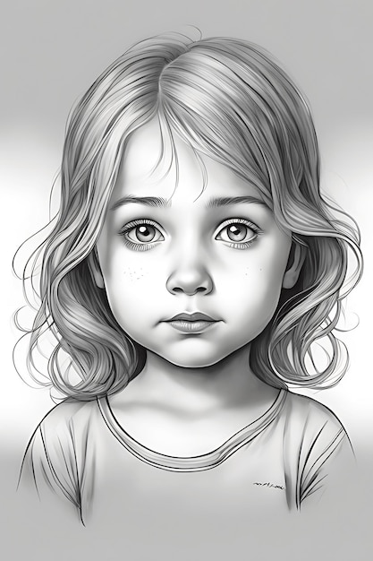 Página para colorir de emoções expressivas para adultos desenho a lápis rosto triste e choroso de criança