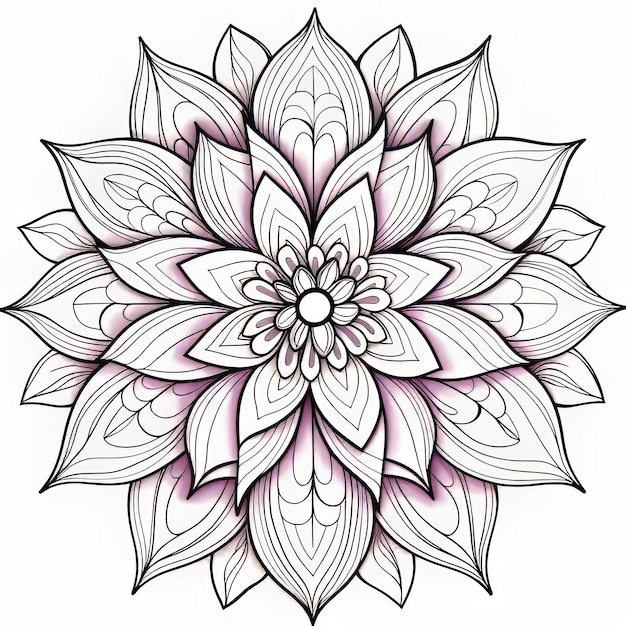 Página para colorir de flor Mandala Columbine para adultos