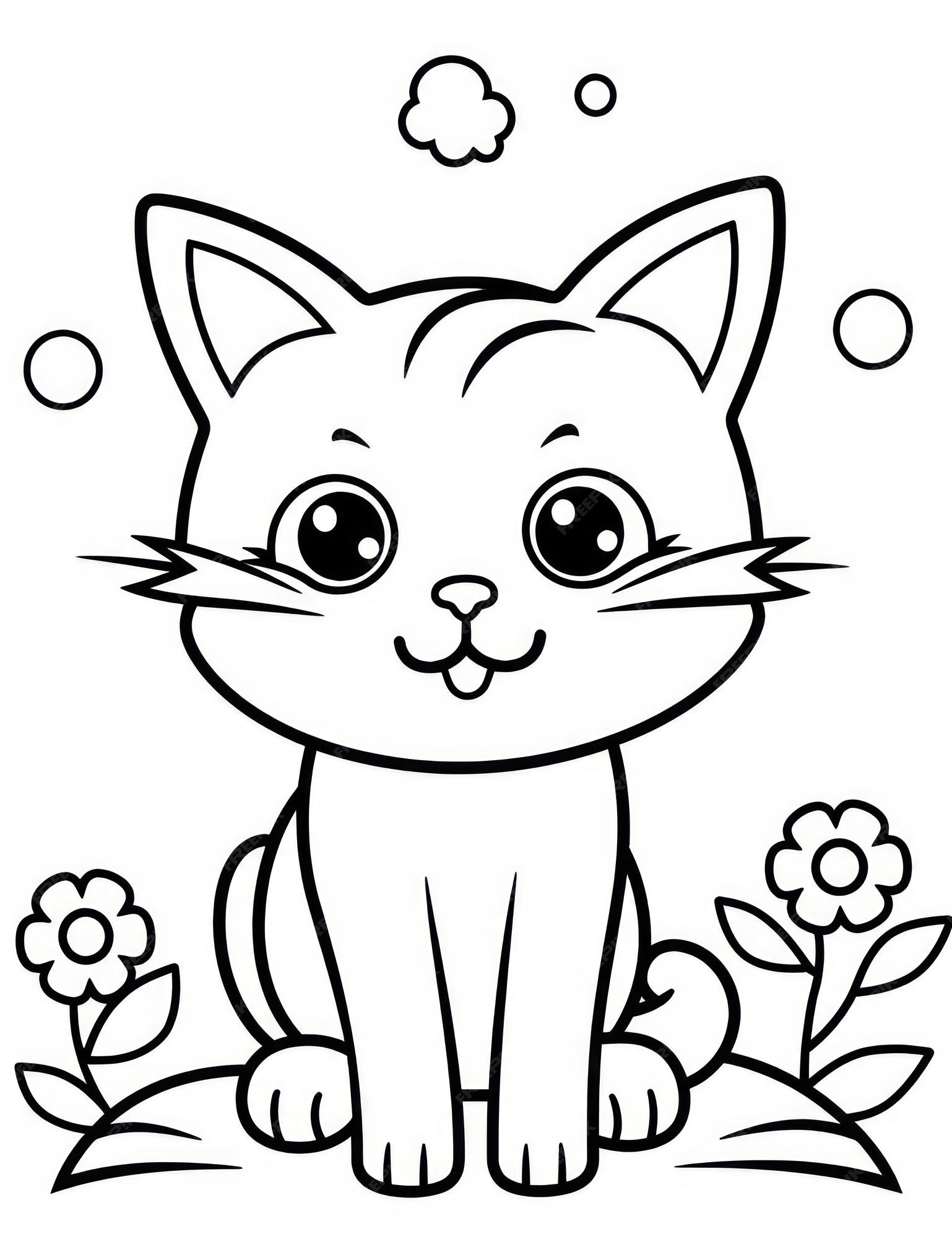 Como desenhar um gato FACIL passo a passo para crianças e iniciantes 2 