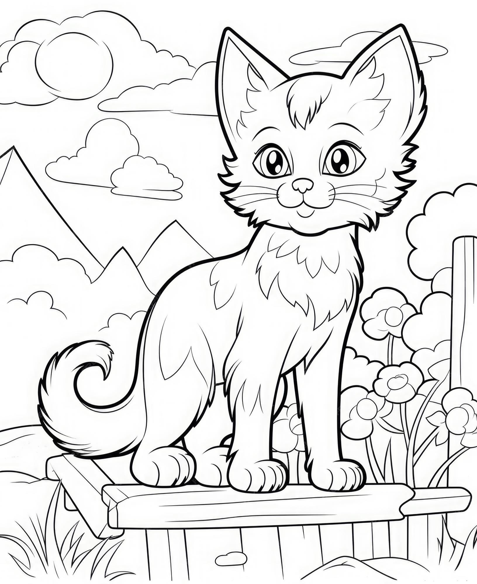 30 Desenhos de Gatos para Imprimir e Colorir em Casa  Desenhos de gatos,  Páginas de colorir com animais, Desenhos bonitos