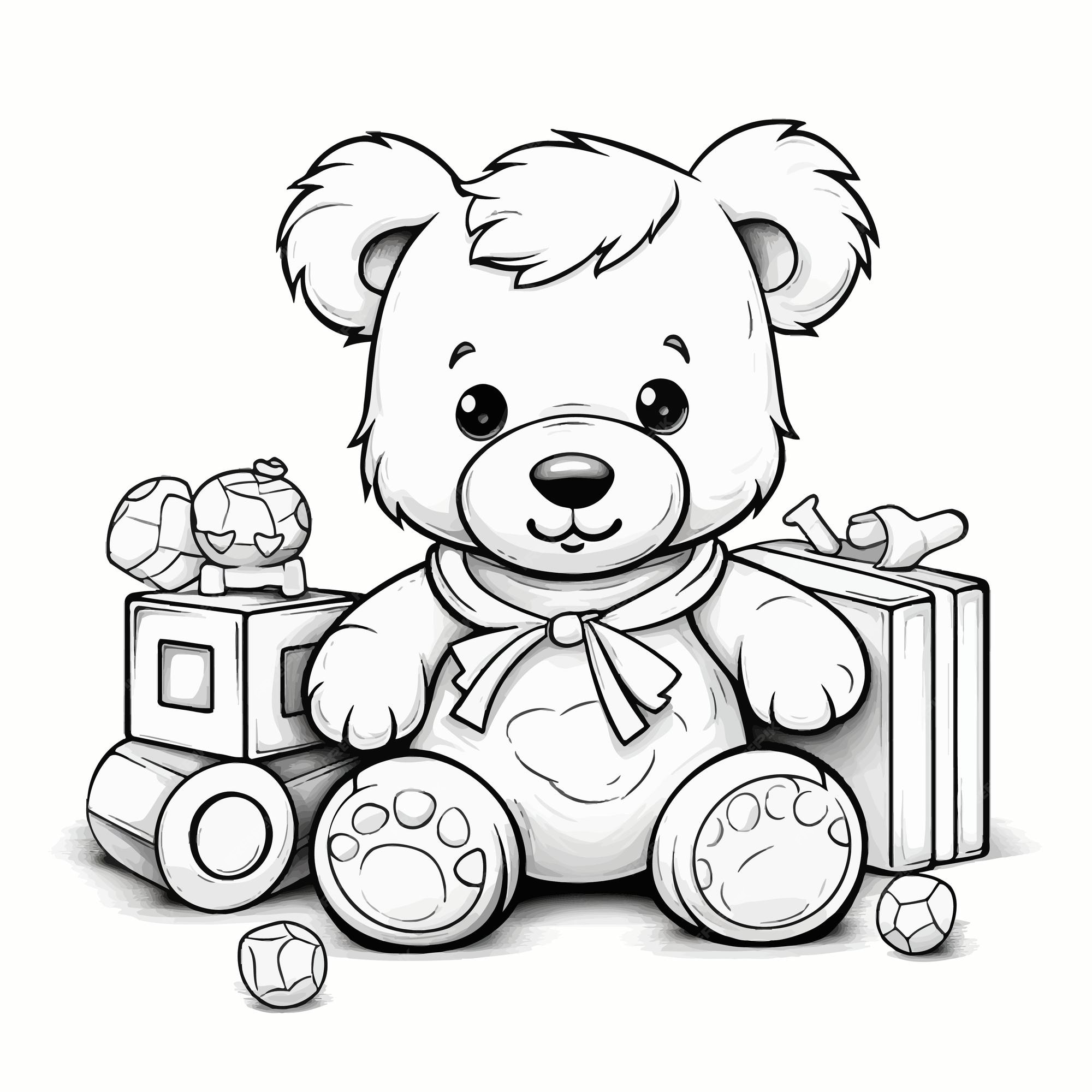 livro para colorir com uma página de bear.coloring para jogos  kids.educational para crianças pré-escolares. planilha. 14325860 Vetor no  Vecteezy