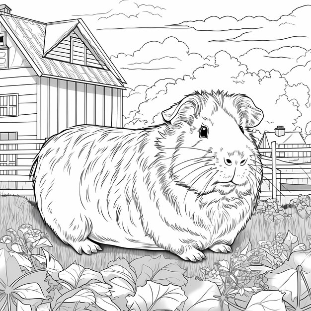 Desenhos para colorir de desenho de um porquinho-da-Índia para colorir  online 