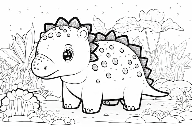 Desenho de Dinossauro Anquilossauro para colorir