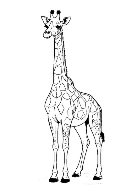 Foto página para colorir girafa
