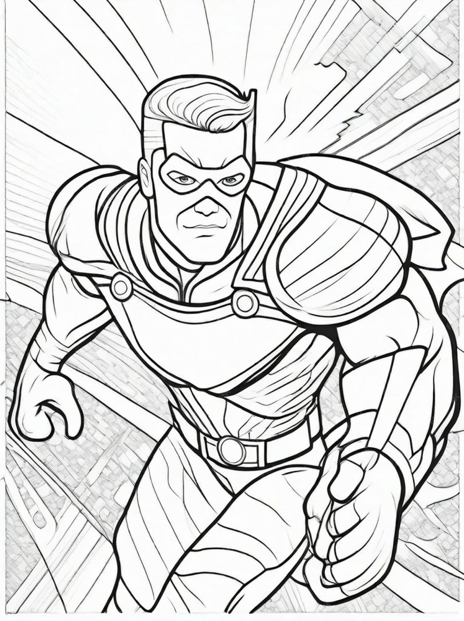 Página para colorir de super-heróis