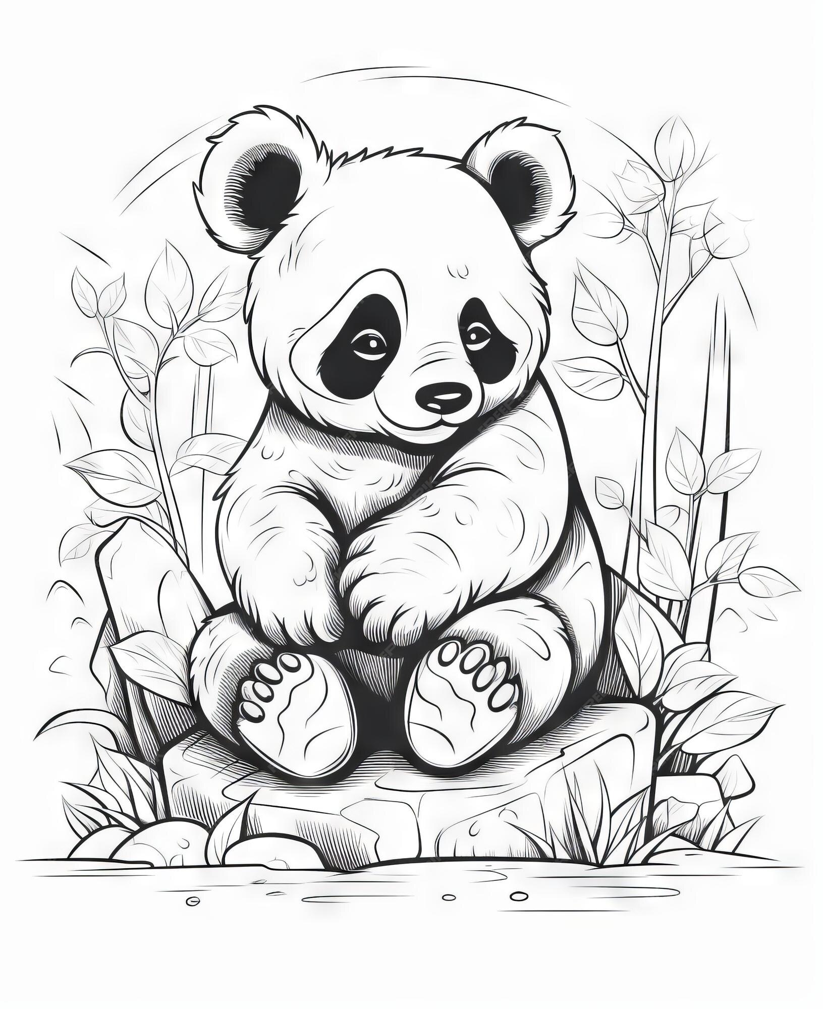 Desenho e Imagem Panda Comida para Colorir e Imprimir Grátis para Adultos e  Crianças 