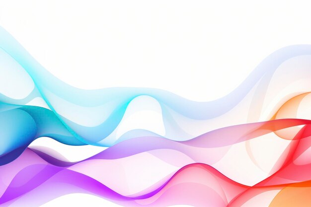 Página web de decoración de papel tapiz de fondo de onda de flujo dinámico de color iridiscente futurista en fondo blanco