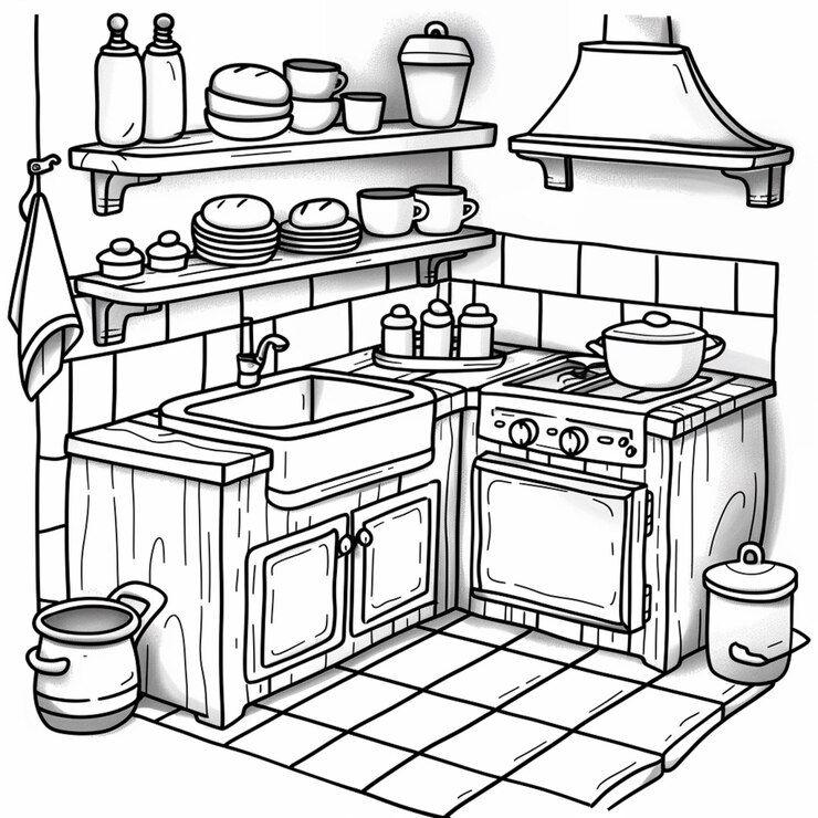 paginas para colorear para adultos para imprimir paginas para colorear de cocina para adultos ai generativo