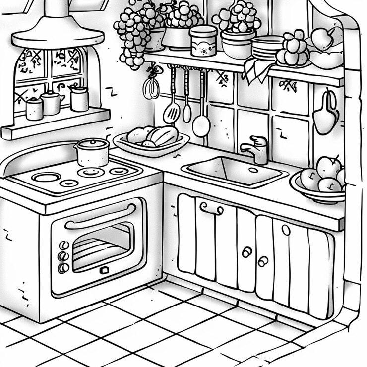 paginas para colorear para adultos para imprimir paginas para colorear de cocina para adultos ai generativo