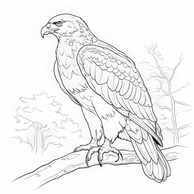 Páginas para colorear de águila calva realistas para niños