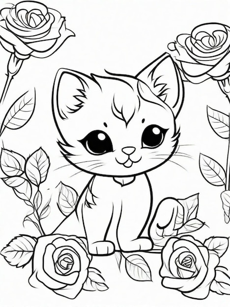 Foto páginas para colorear caricaturas de rosas
