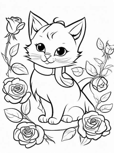 Páginas para colorear caricaturas de rosas