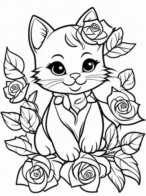 Páginas para colorear caricaturas de rosas