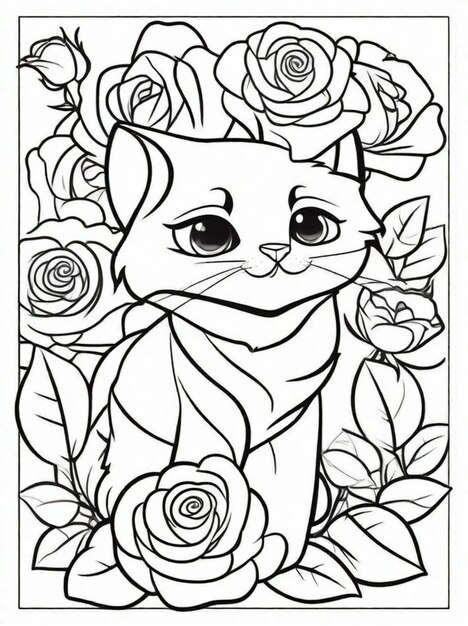Páginas para colorear caricaturas de rosas