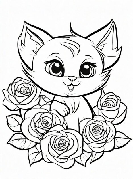 Páginas para colorear caricaturas de rosas