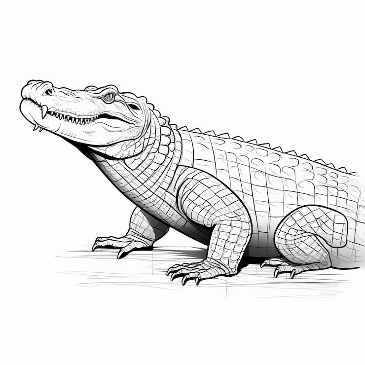 Foto páginas para colorear de cocodrilo al estilo de raphael lacoste