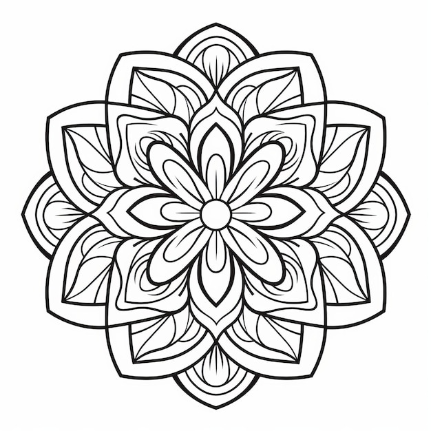 Páginas para colorear con flores intrincadas, contornos en negrita, diseños de estilo de vidriera