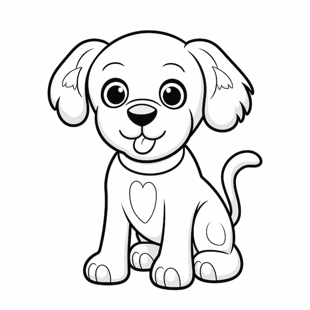 páginas para colorear de perros con corazones páginas para pintar de perros con corazón páginas para pintar generativo ai