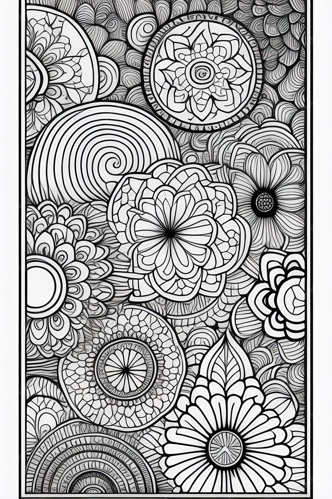 Projeto Adulto Da Página Do Livro Para Colorir Com Uma Imagem De