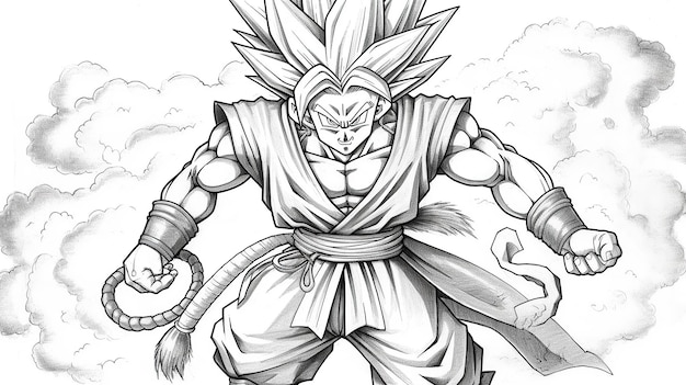 COMO COLORIR GOKU SUPER SAYAJIN 4 - How to Draw Goku SSJ 4 