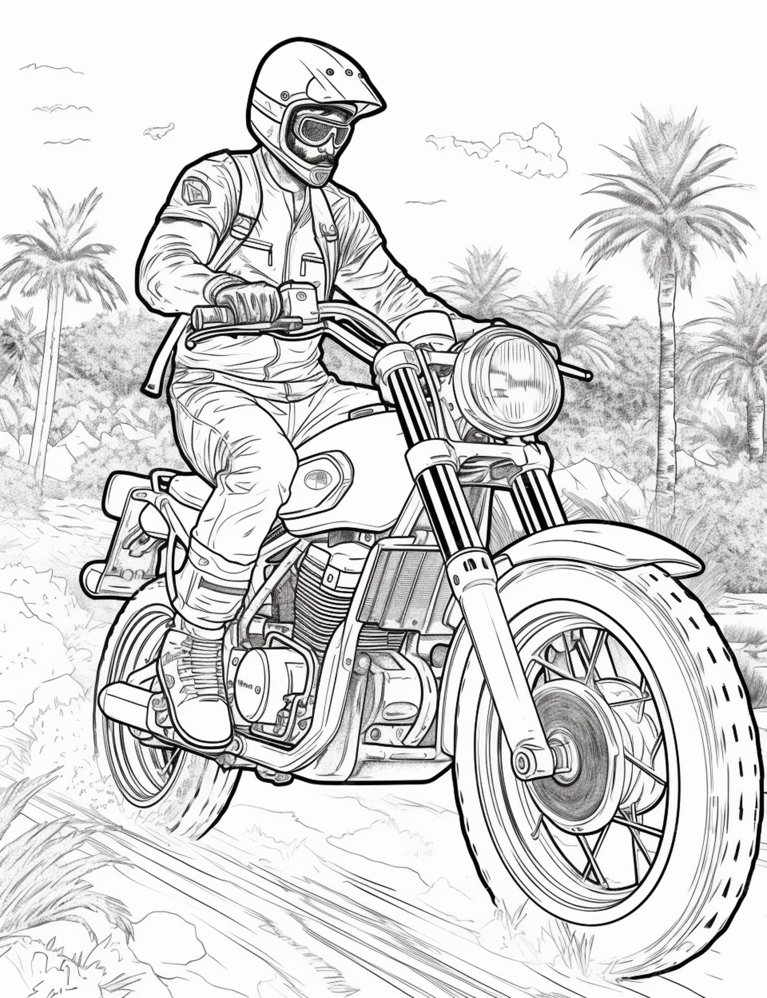 Desenho moto, Desenho, Dente para colorir