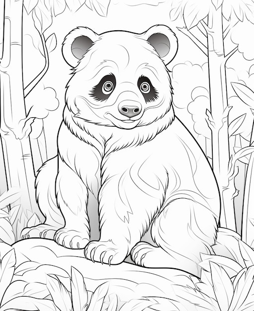 40 Desenhos de Urso Panda kawaii para Colorir (Lindos e Fofos)