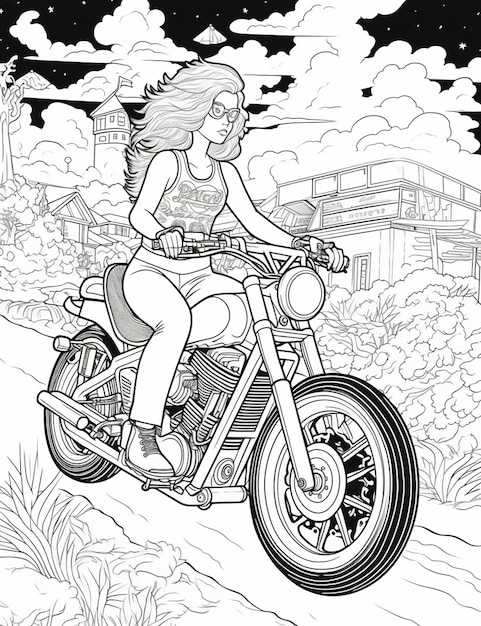 Desenho de moto de estrada - Desenhos para Colorir