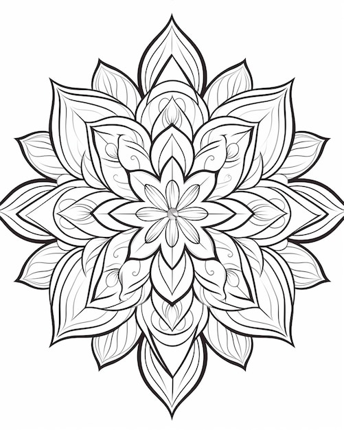 Páginas para colorir detalhadas de mandalas da Índia