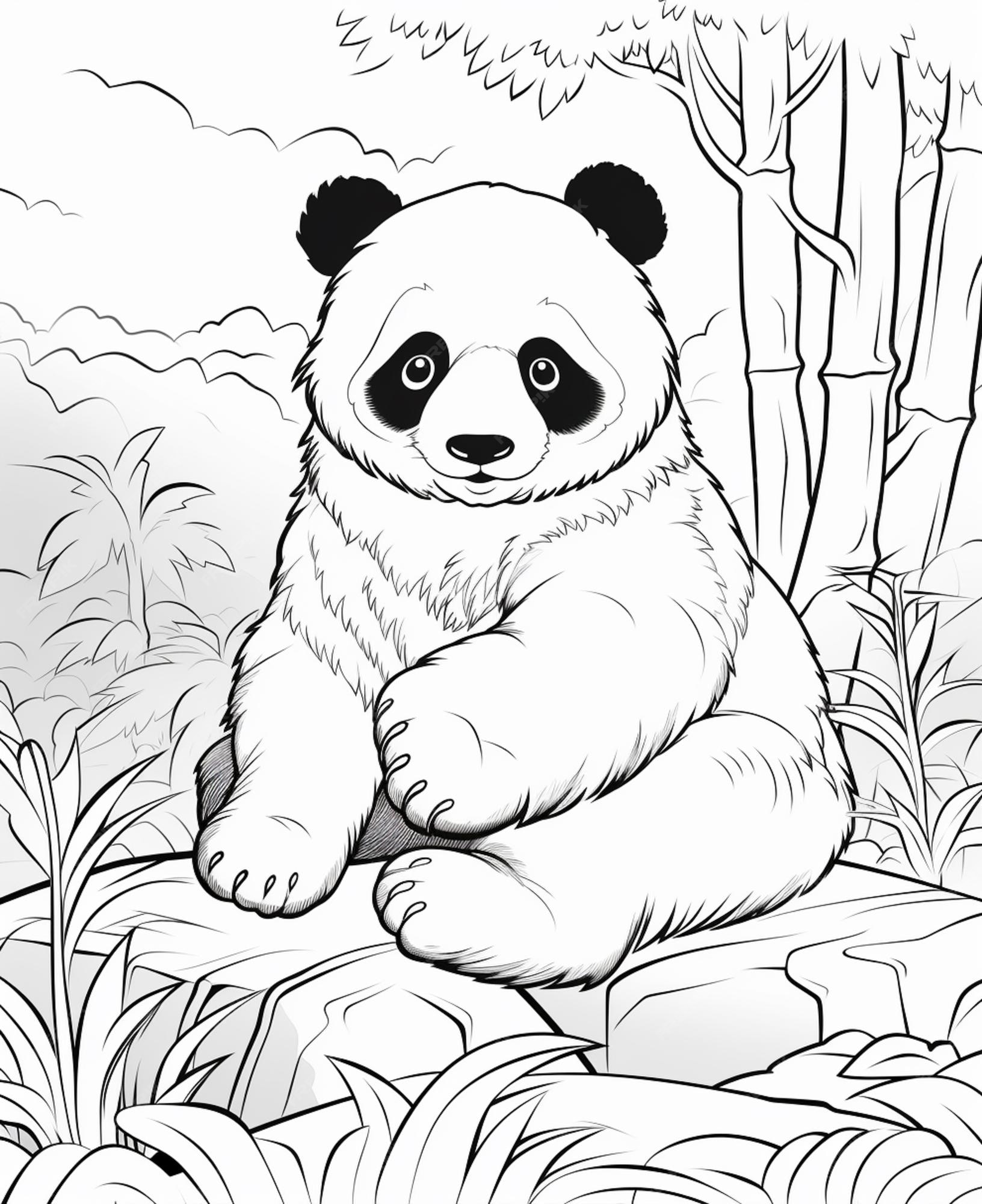 Urso Panda para Colorir – Desenhos para Colorir